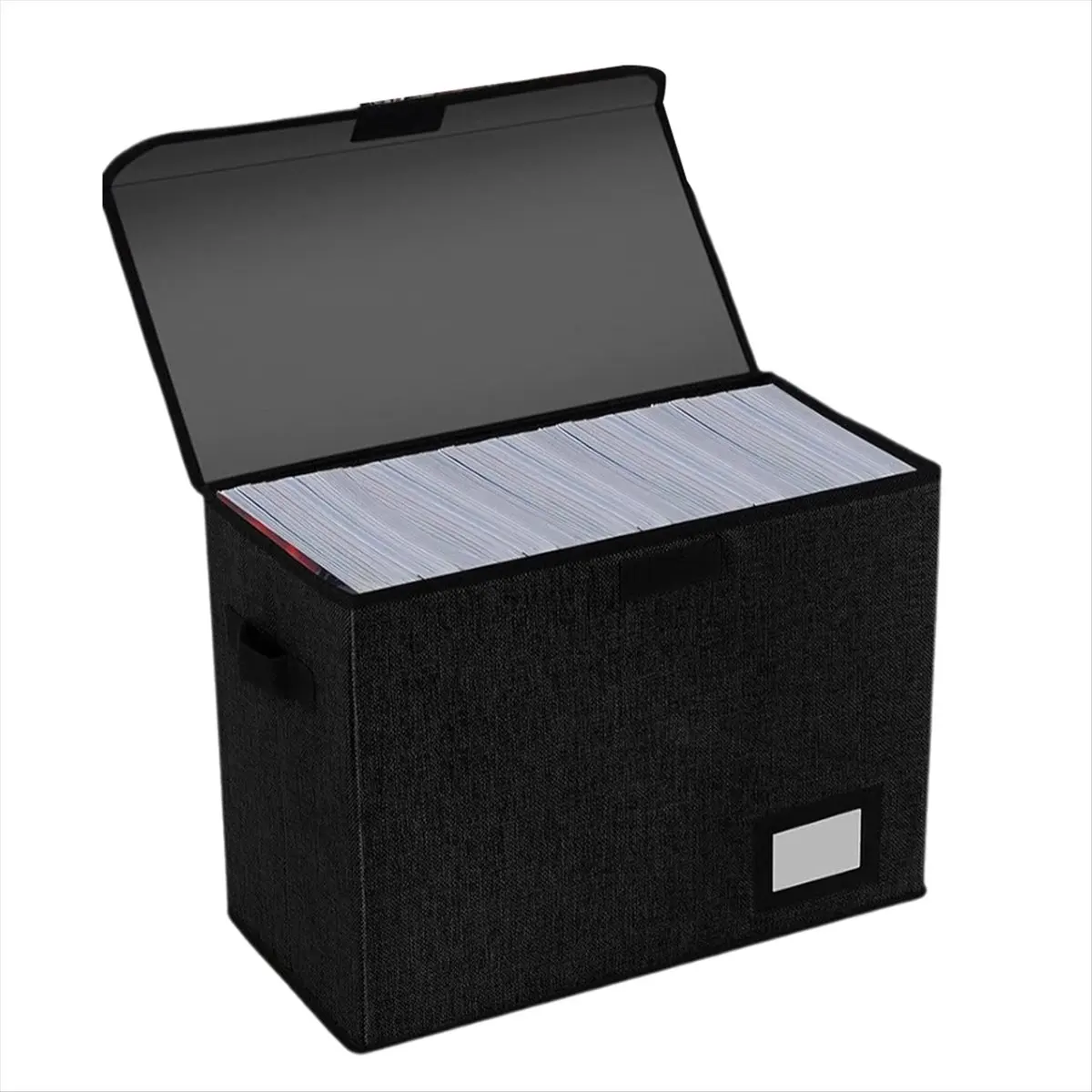 （SAME DAY）Comic Book Storage Boxes, Back to School Fold Comic Short Box Case with Lid, Book Bin Container Holds 150 Comics Black