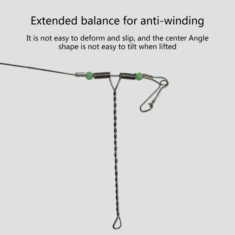 Fishing Rigs with Swivels Beads Line Tackle Rigs Fishing Leader Stainless Steel Wire Traces Leader Dropship