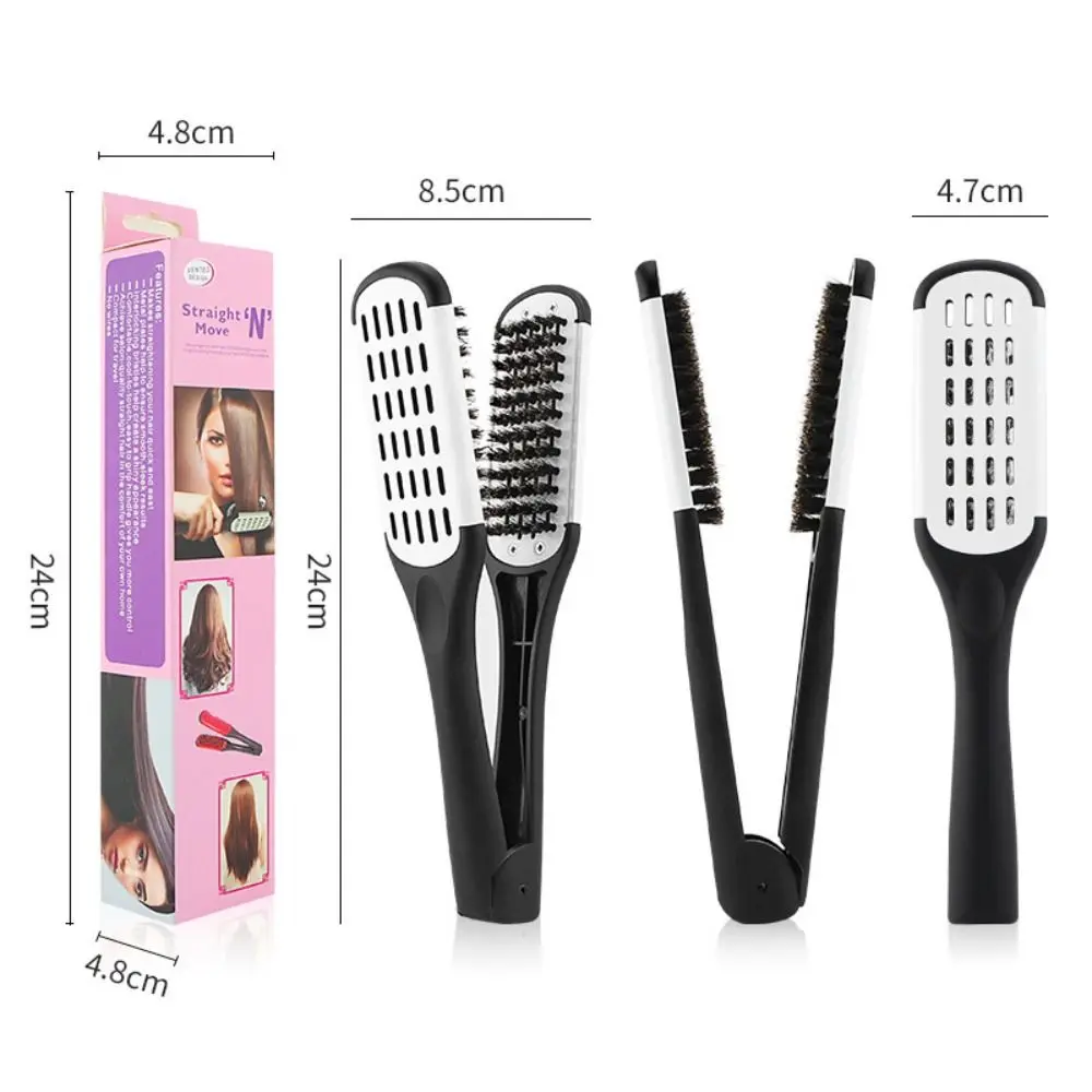 Peine de peluquería en forma de V, cepillo doble portátil, herramienta alisadora de pelo ABS, peine antiestático, accesorios para el cabello