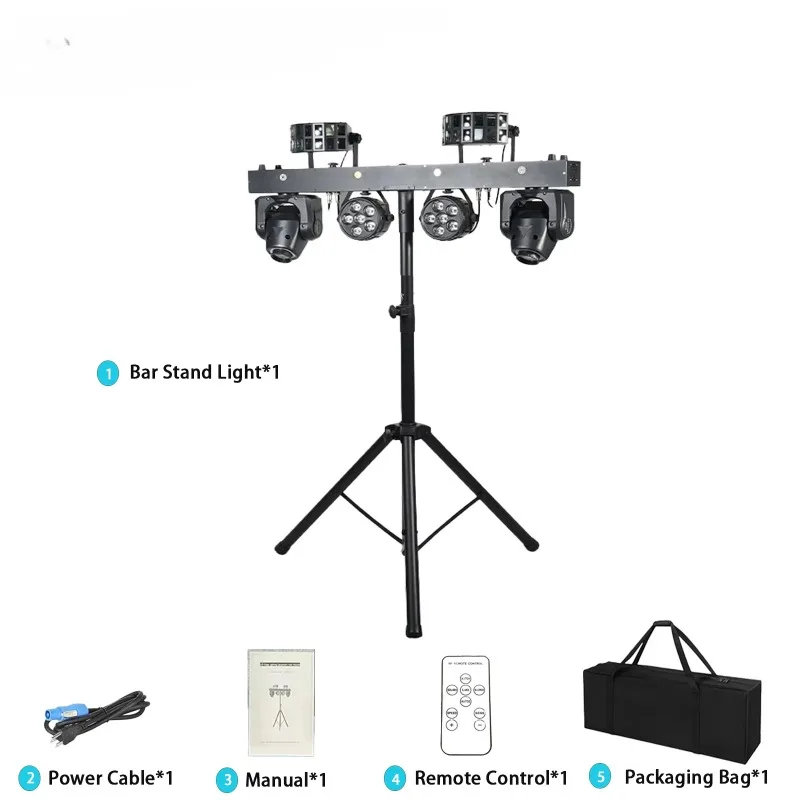 

DJ Lights Disco DJ Equipment Performance Bar 2pcs 6 * 8w RGBW 4 in 1 Light Emitting Diode Par Bar Stage Lighting with Stand