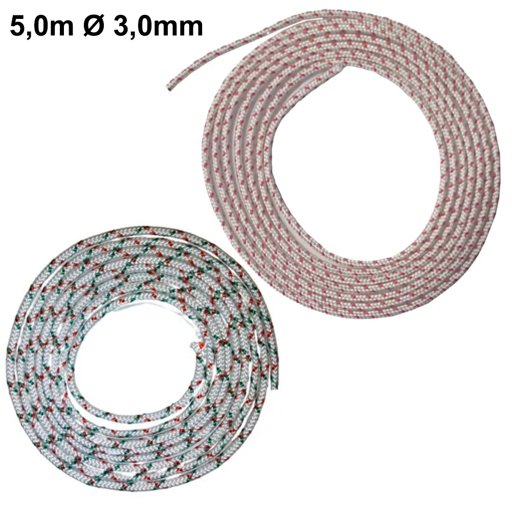 Starter Rope 5m Length 3.0mm Diameter Pull Cord For Lawn Mower Engine For Recoil Replacement Parts Garden Equipment Accessories