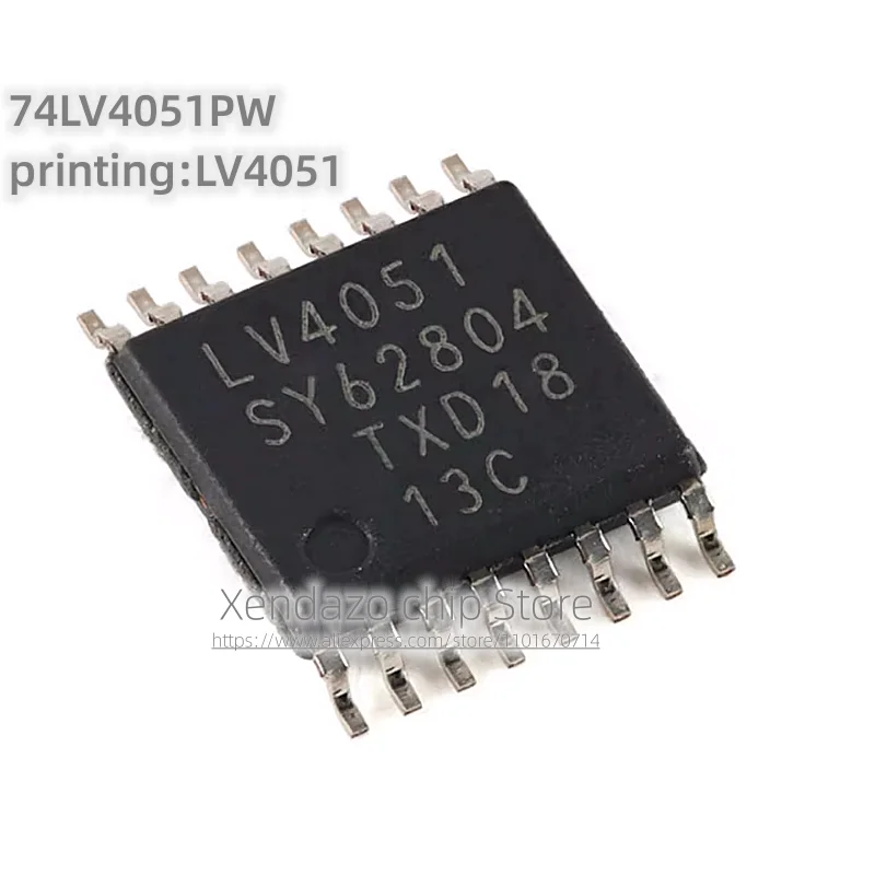 10pcs/lot 74LV4051PW Silk screen printing LV4051 TSSOP-16 package 8-channel analog multiplexer/demultiplexer chip