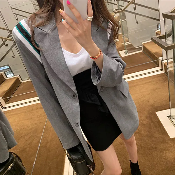 

Korean Sle Ins Boyfriend Suit Jaet Women's Regular Fit Outerwear Spring Autumn Winter Casual Faion Streetwear