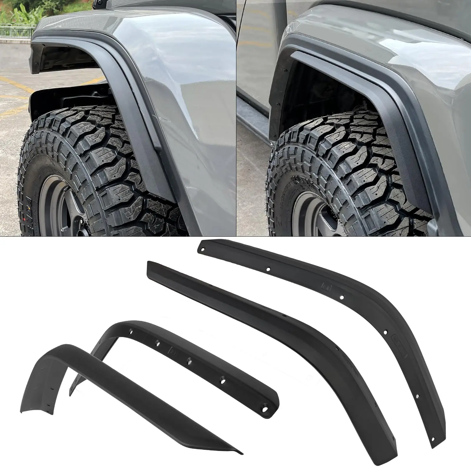 Off Road Wheel Flares 4pcs Front Rear Fender Liner Fender Trim Extension Protector For 2020-2023 Jeep Gladiator Sport & Willys