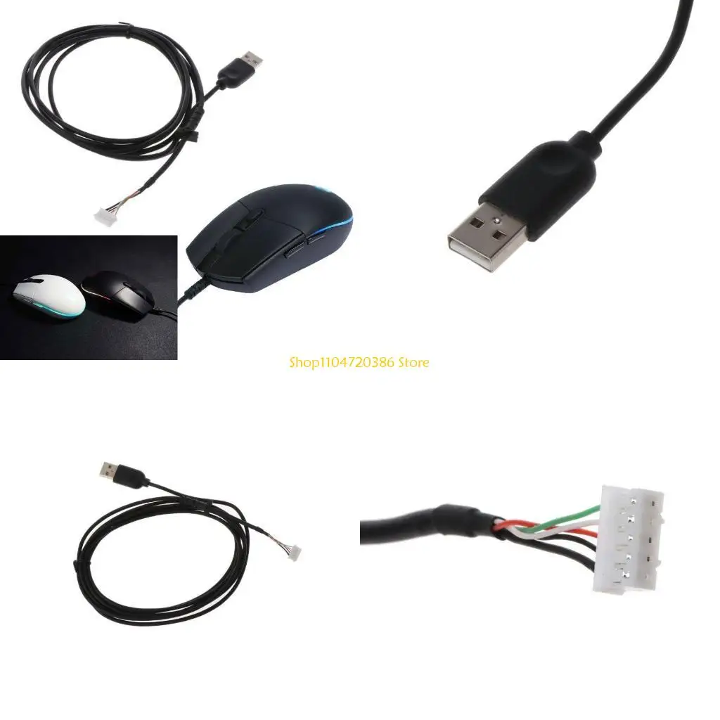 K0EA USB Mouse Cable Cord PVC Mice Line Replacement Wire for G102 G Mice Replacement Part Repair Accessory