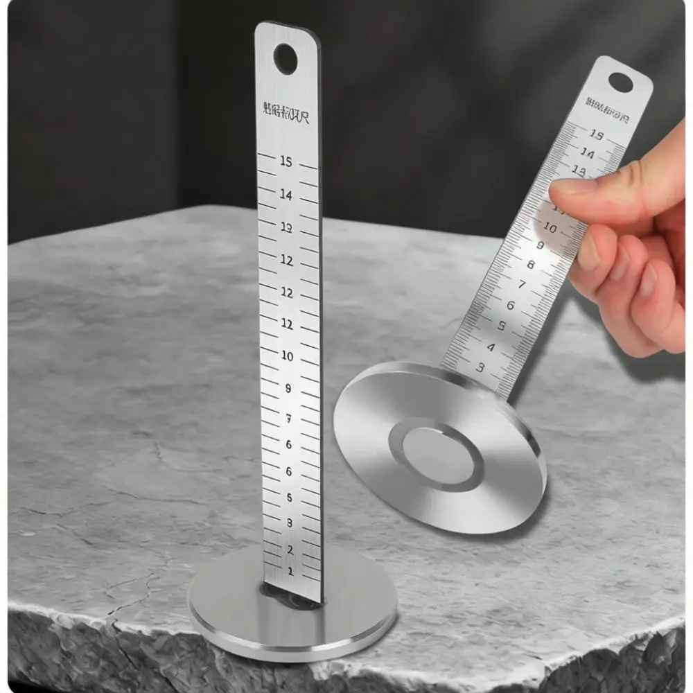 Steel Tile Height Gauge Magnetic Leveling Ruler Precise Measuring Tool For Construction Renovation Decorating Layout