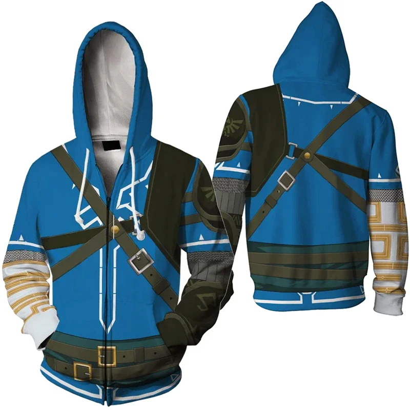 Link Cosplay Fantasy New Tunic Hoodie Anime Zerda Game Tears Kingdom Disguise Costume Adult Men Outfits Male Hooded Pullover