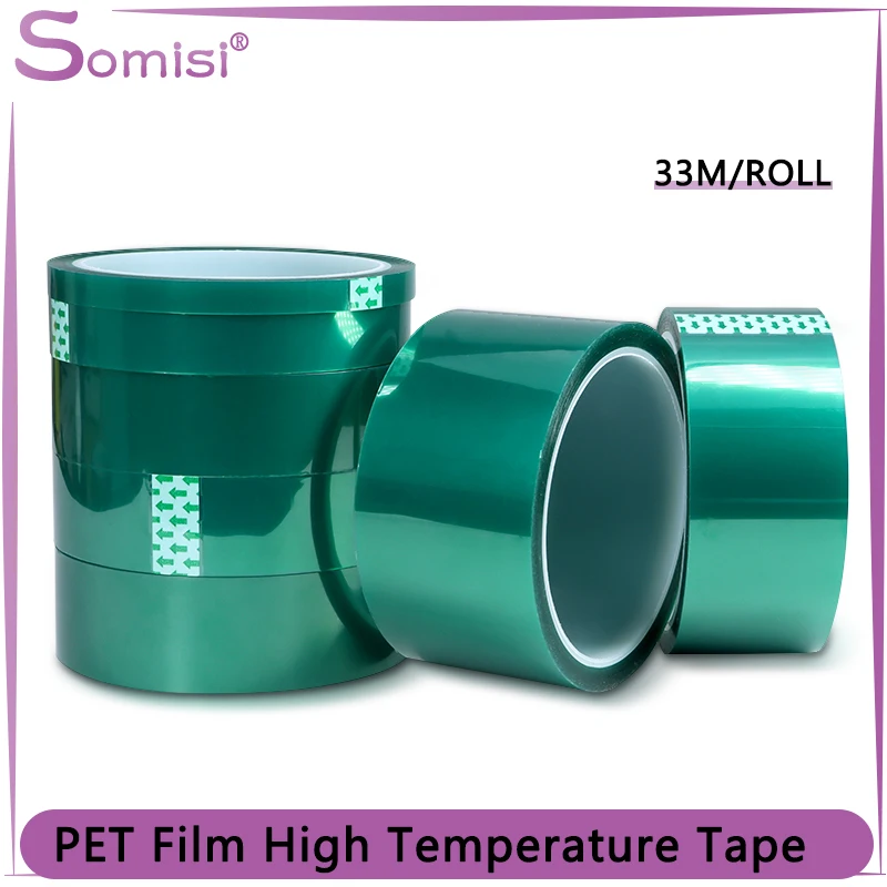 

1/3/5pcs PET Film Tape High Temperature 3mm ~ 100mm Green Heat Resistant PCB Solder SMT Plating Shield Insulation Protection