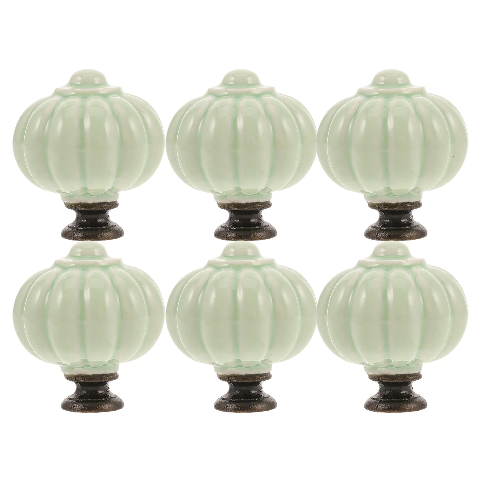 

6Pcs Pumpkin Ceramic Knobs for Cabinets Drawers Dresser Closet Unique Home Decor Easy Install Long Lasting Cabinet Knobs Vintage