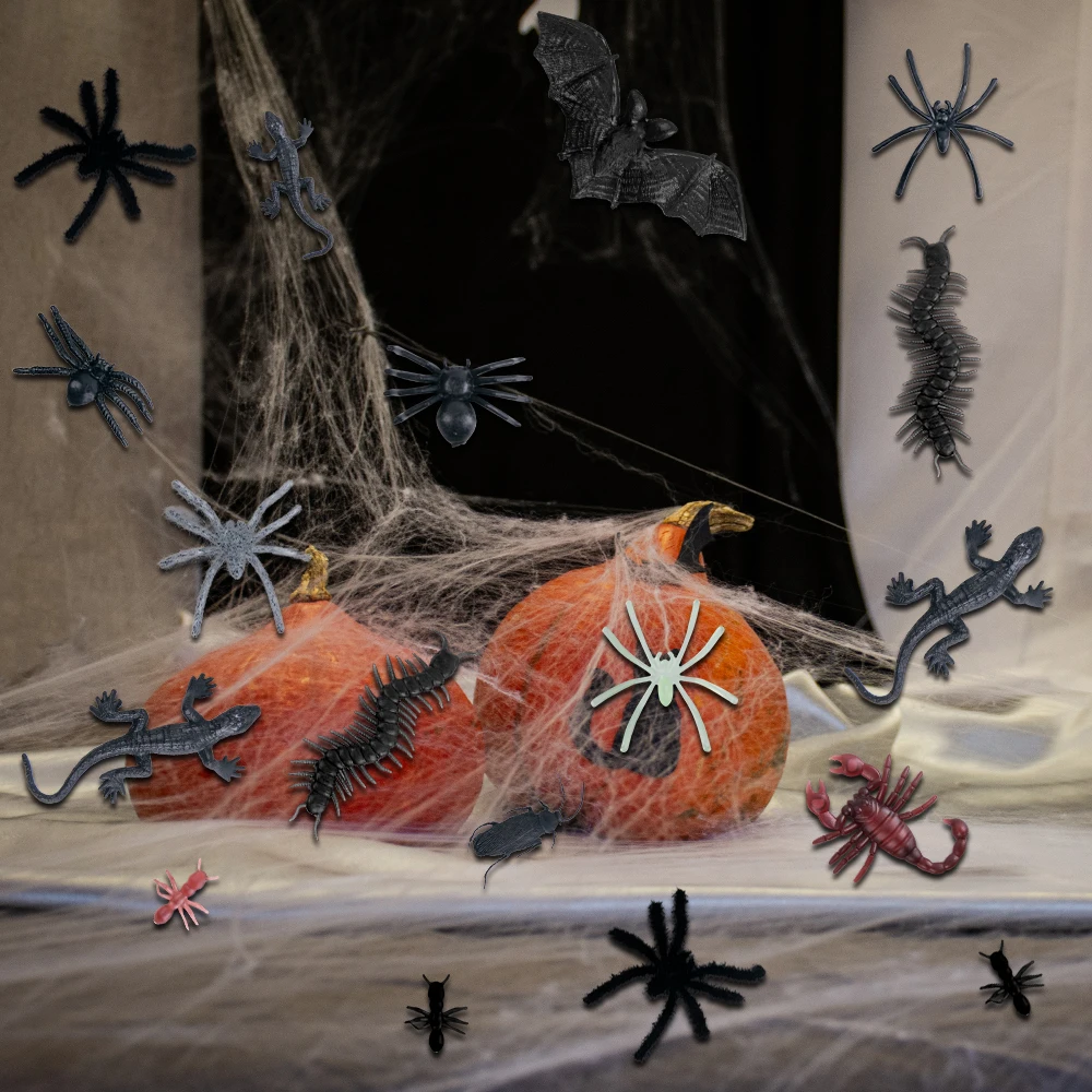 هالوين الديكور شبكة العنكبوت العناكب وهمية محاكاة العناكب المزحة الدعائم حفلة الهالوين DIY ديكور لوازم ديكور الغلاف الجوي #4
