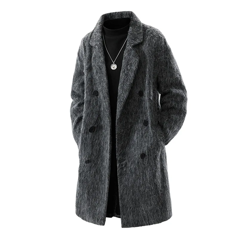

LIBIELIY Coat Mid Strength Warm Casual, Loose, Fashionable, High-quality Handsome Woolen Coat Men's Double Healed Trend Coat