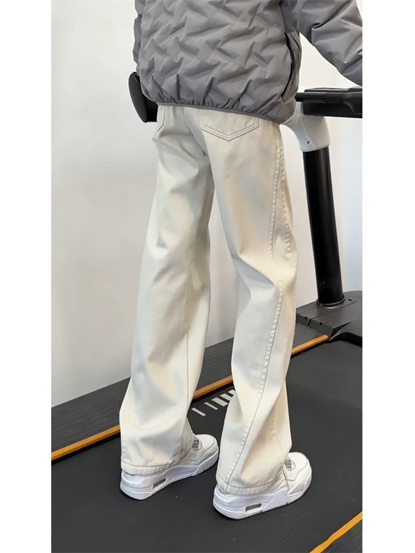 

American Sle High Waist Straight Leg Jeans Men's Spring Cleanfit Slim Fit Bootcut Cotton Casual Wear Resistant