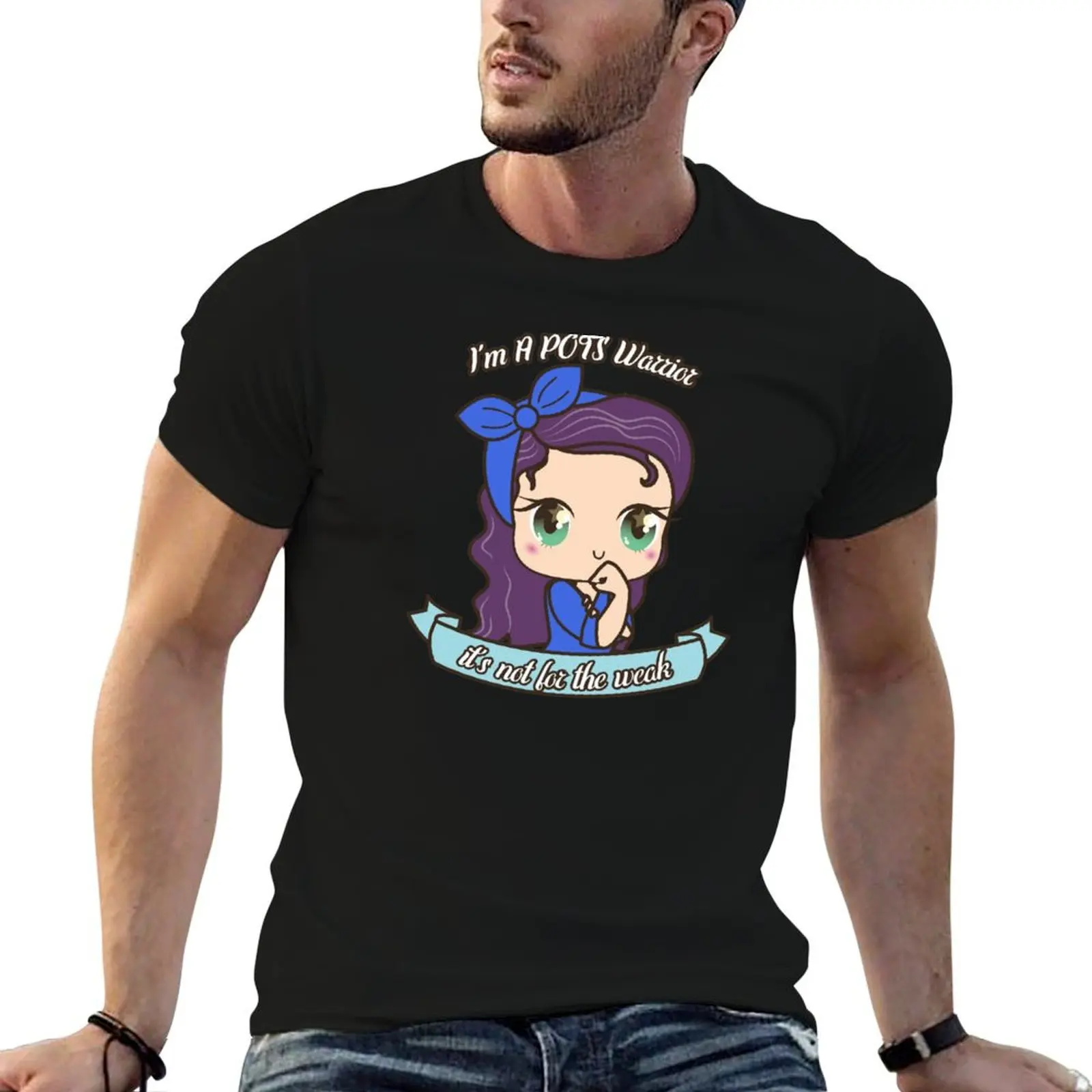 Lindo POTS Warrior Skintone ligero para la camiseta de concientización sobre el síndrome de Tacácardia ortopédico Postural Kawaii