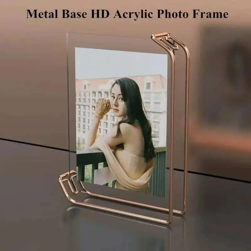 1PCS A4 210x297mm Metal Acrylic Sign Holder Display Stand Table Menu Paper Card Holder Wedding Gift Photo Picture Poster Frame