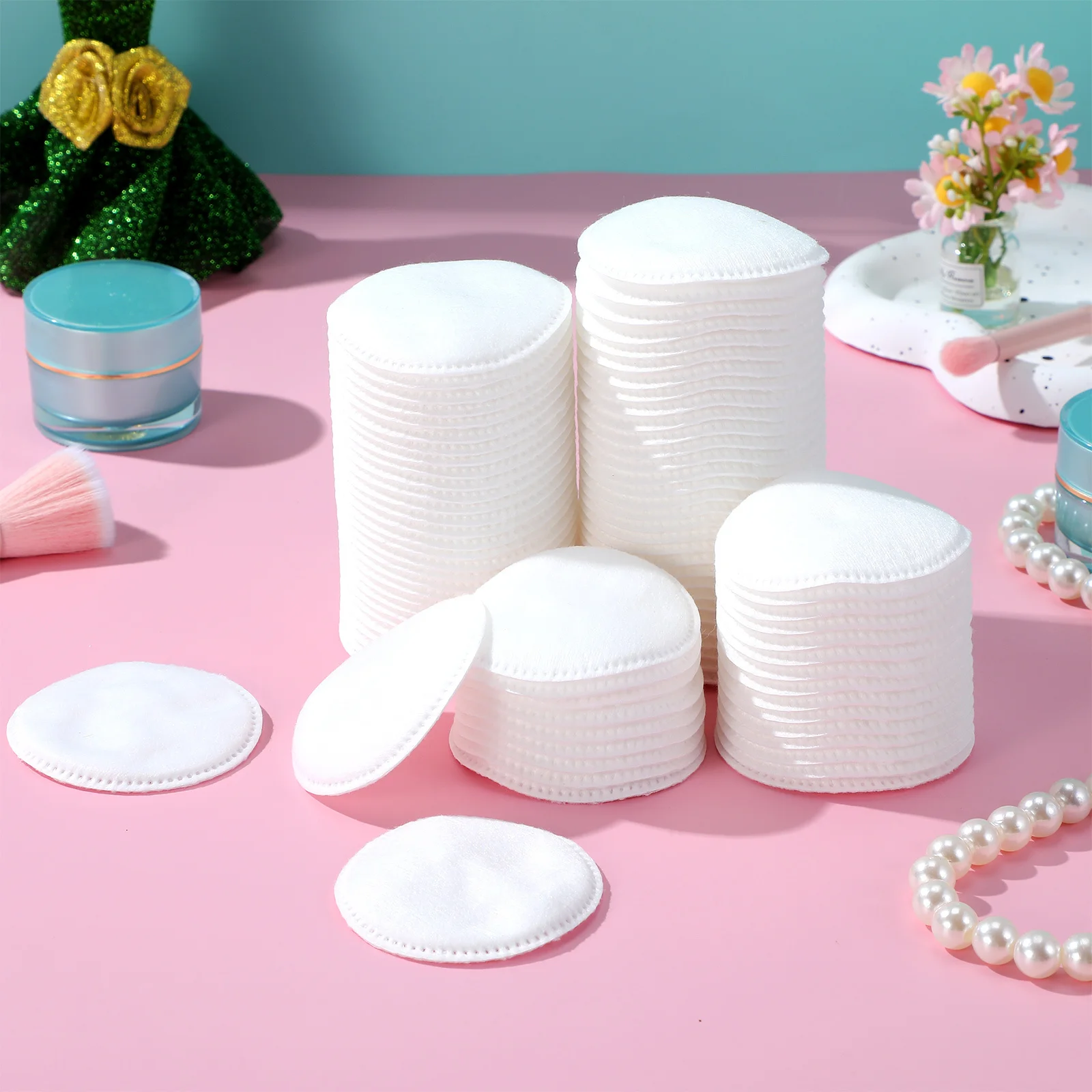 200 pçs premium grosso almofadas de algodão removedor de maquiagem redondos faciais para cuidados com a pele toner almofadas de algodão faciais compõem pano removedor