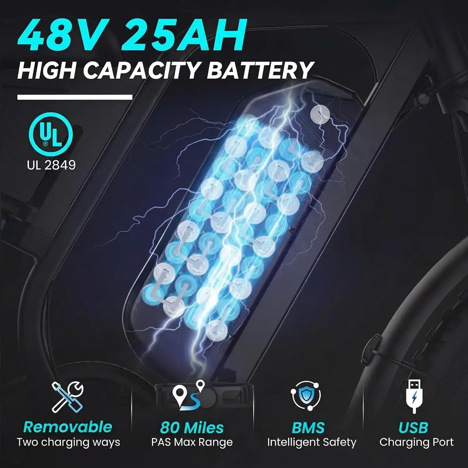 750W 28mph Electric Bike Adults 48V 25Ah UL2849 Commuter E-Bike Mountain, Customized