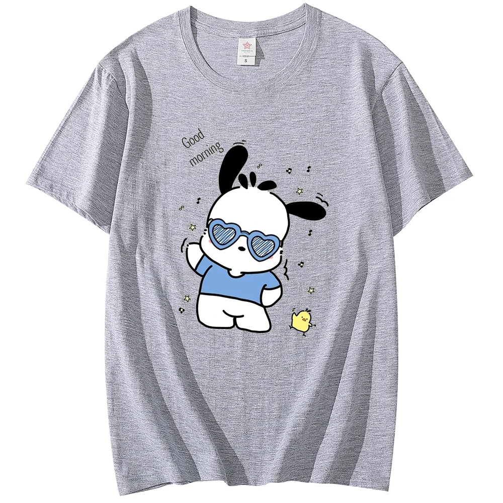 Sanrio Pochacco Men's and Women's printing T-shirt men and women casual street sports student couple T-shirt