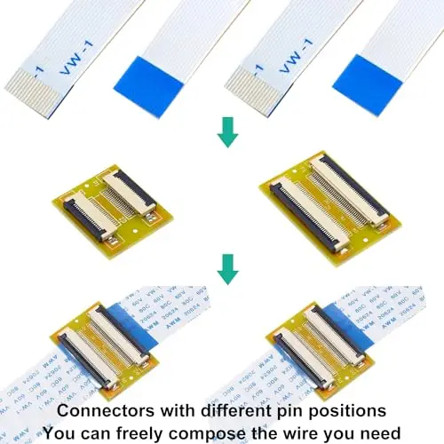 0,5mm flexibles Flach kabel & Verlängerung stecker Aapter Kit, pin to Pin 4/6/8/10/12/14/16/20/30/40pin Platine (0,5mm-Board-Kit)