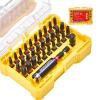 Geinxurn 32PCS S2 Steel Impact Screwdriver Bits Set, PH/Torx Muliti Insert Bits Tips Set with Bit Holder and Adapter(Case)