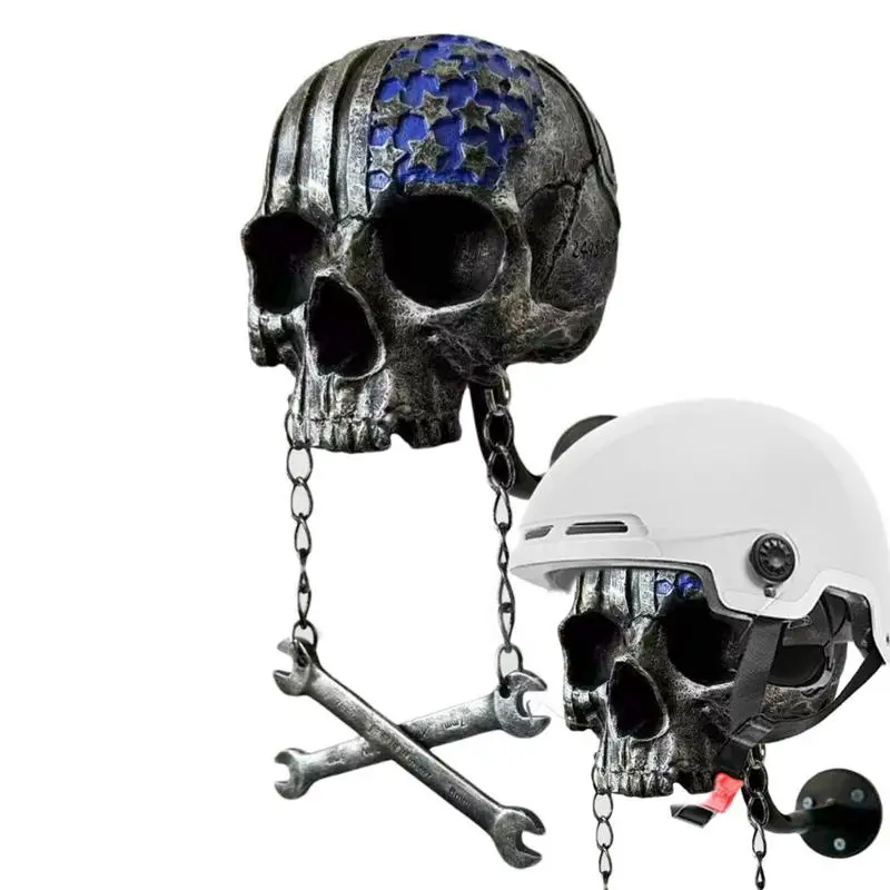 

Coat Hooks Skull Head Motorcycle Hat Holder Skull Head Design Cool Hard Hat Hook Motorcycle Hat Display Wall Decor For Hat