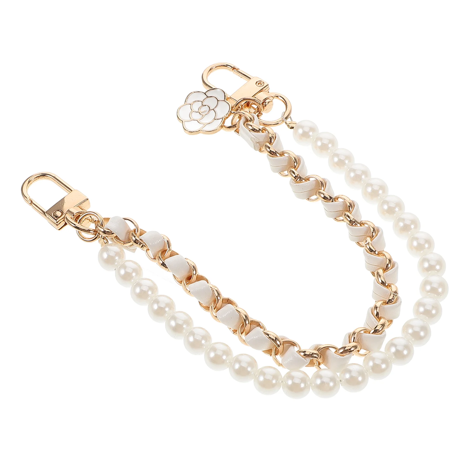 Pearl Extension Chain Purses for Women Trendy Strap Extender Label Phone Security Anti Theft