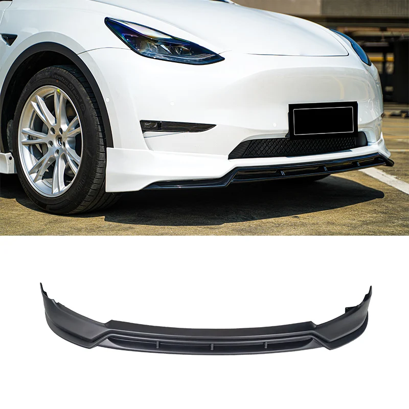 For Tesla Model Y 2020 Gloss Black PP Plastic Body Kit New Style Exterior Tuning Upgrade Accessories Easy Installation Front Lip