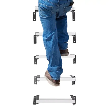 Wall Mounted Ladder Window Well Egress Ladde, Adjustable Fir...