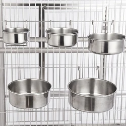 Durable Hanger Cage Cup Stainless Steel Pet Feeding Tools Stationary Dog Bowl Hanging Feeder Dish Travel Food Water Bowls New