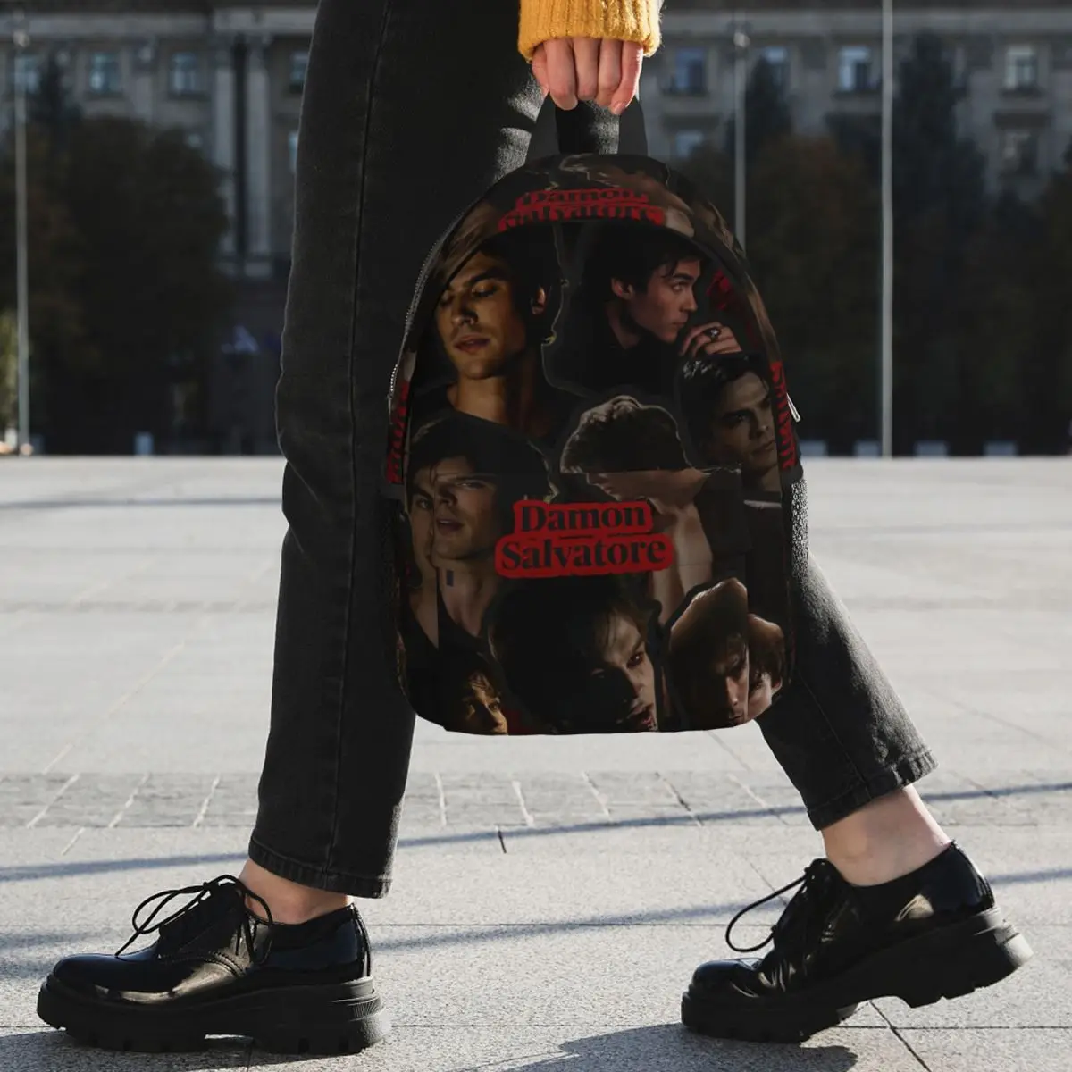 Sac à dos Damon Salvatore The Vampire Diaries, sac d'école pour étudiants, sac d'école pour enfants, sac à bandoulière pour ordinateur portable pour hommes et femmes