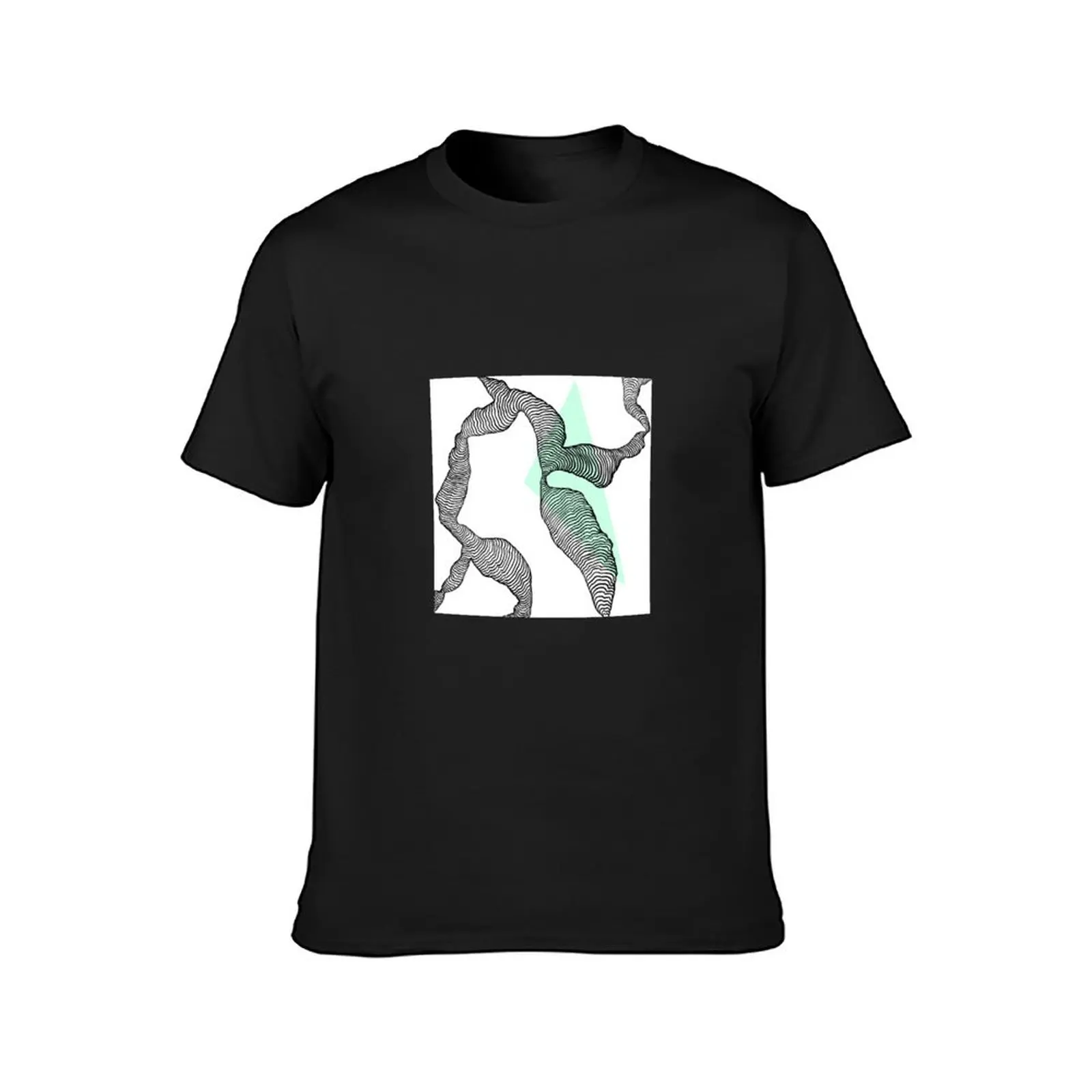 Green Squiggly Lines T-Shirt plus sizes summer clothes oversized t shirts for men