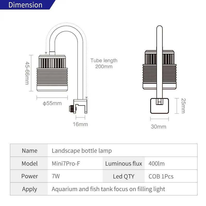 Imagem -06 - Semana-spotlight Led Submersível para Aquário Mini 7pro-f Spotlight de Mergulho Foco Cob 6500k 4000k 2700k Ip68 Dive Fish Tank