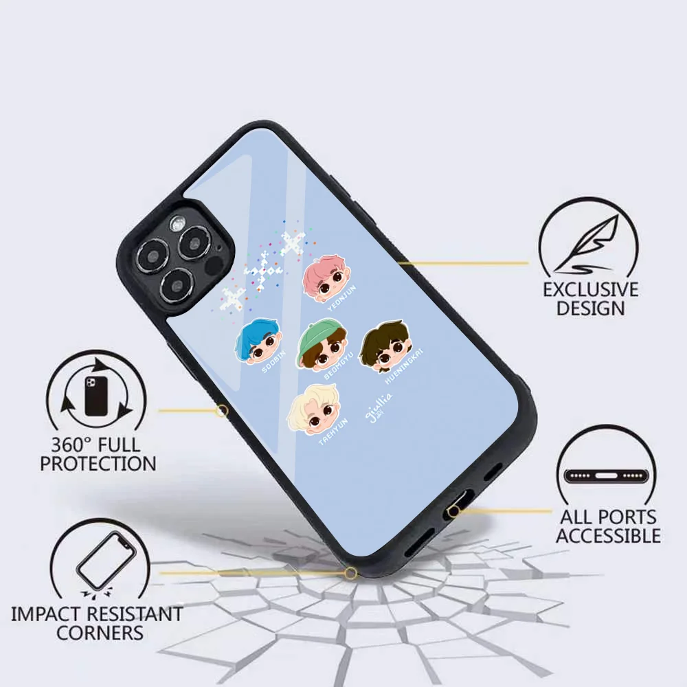 Chibi TXT Blue Hour Fanart Phone Case IPhone 15 14 13 Pro Max 11 12 Mini Alex Mirror Magsafe Wireless Charging Cover