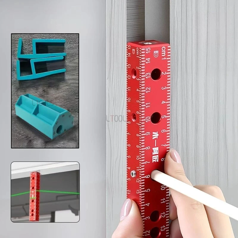 

Keel Suspended Ceiling Positioning Four Sided Ruler Wardrobe Closing Fixing Clip Set Precision Tile Laying Measuring Auxiliary