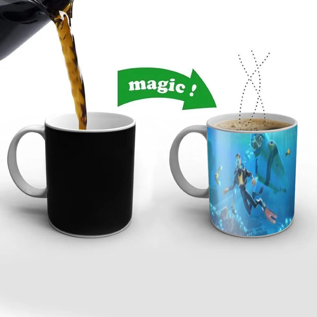 S-subnauticas game One Piece Coffee Mugs And Mug Creative Color Change Tea Cup Ceramic Milk Cups Novelty Gifts