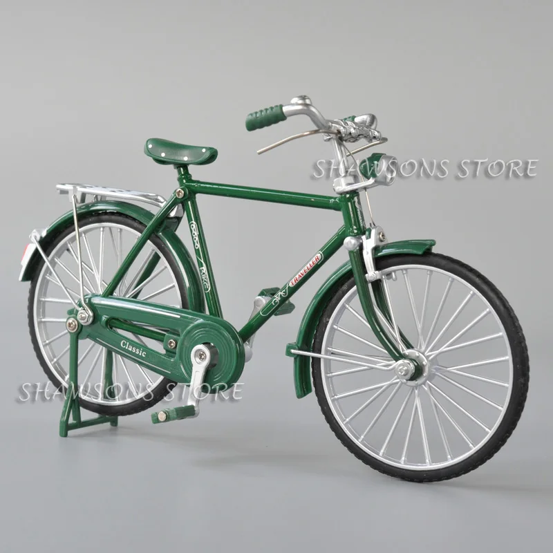 1:10 Scale Diecast Metal Model Retro Bicycle Toys Vintage Urban City Bike Men's Miniature Replica Collectible