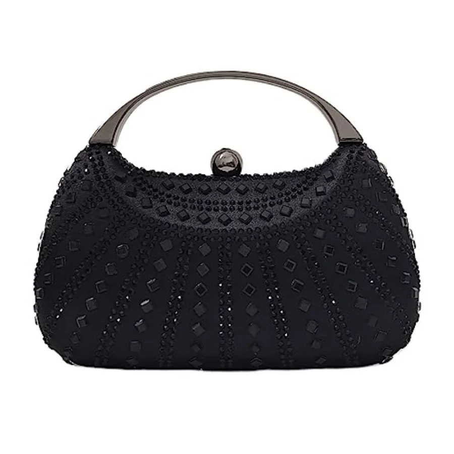 

HUANG ZHUANG Elegant Crystal Clutch Rhinestone Handbags For Women Party Purse Wedding Prom Sparkly Bag