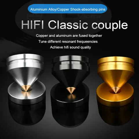 ERUMPENT 4PCS HiFi 스피커 스탠드 피트 발 패드 고품질 충격 흡수 핀 사운드 박스 용 알루미늄 합금 금속 발 패드