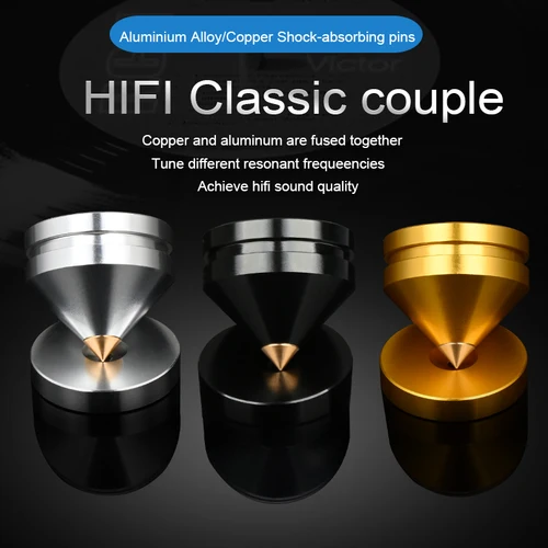 ERUMPENT 4 Uds soporte de altavoz HiFi pies almohadilla de pie pines absorbentes de golpes de alta calidad almohadillas de pie de Metal de aleación de aluminio para caja de sonido