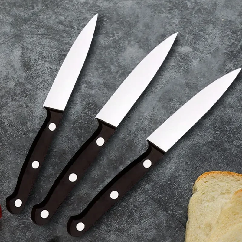 3-Pack Black Fruit Knife Kitchen Professional Chef Knife Sharp Portable Kitchen Utensil Knife Peeling Anti-rust Anti-stick