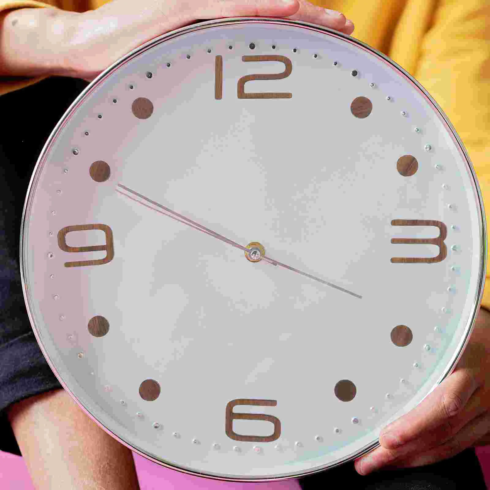 Black Walnut Wall Clock Frameless DIY Numbers Self Adhesive Decoration Wood Sticker - Image 6
