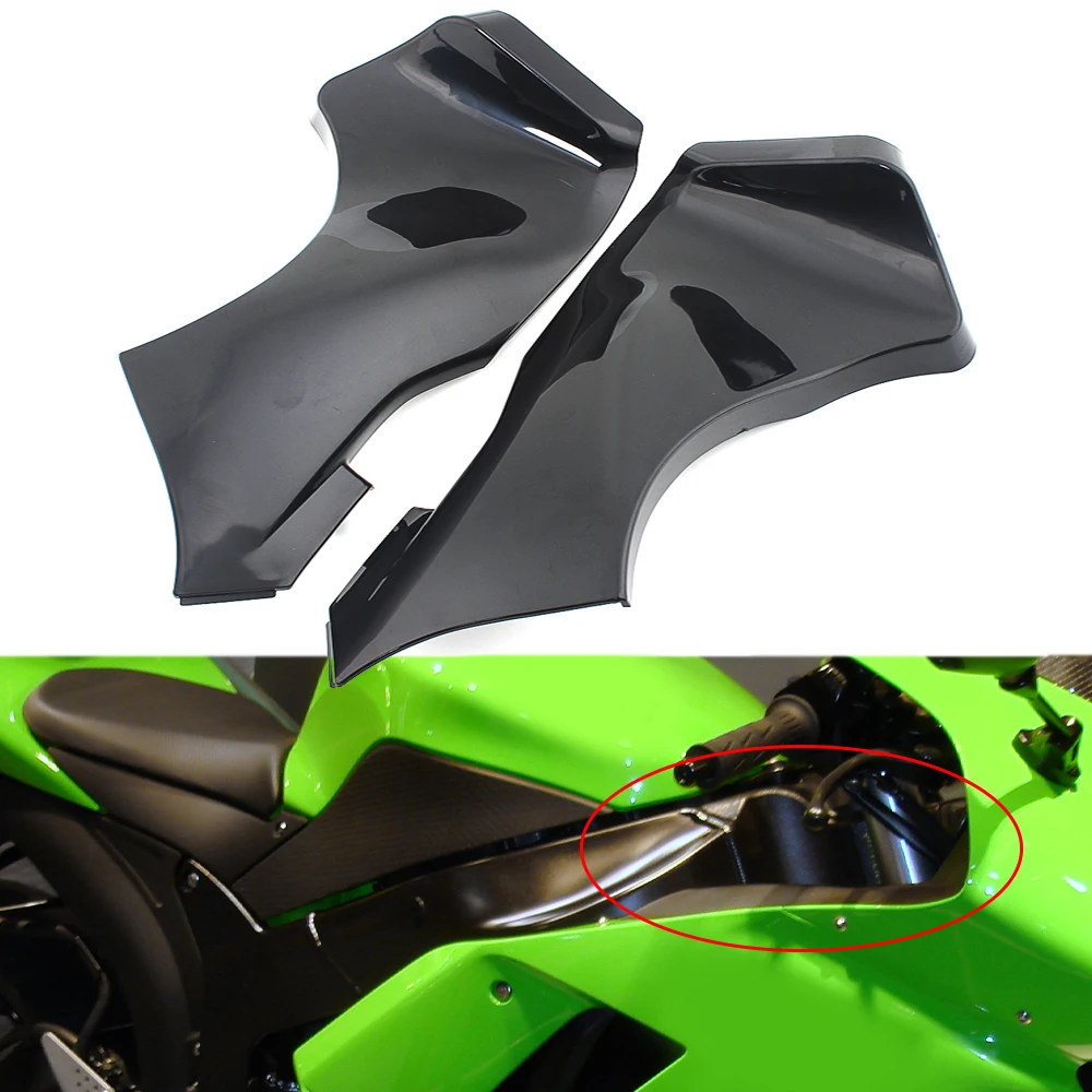

Motorcycle Accessories 1 Pair Air Duct Tube Cover ABS Plastic Black Fit For KAWASAKI Ninja ZX6R 2005-2006
