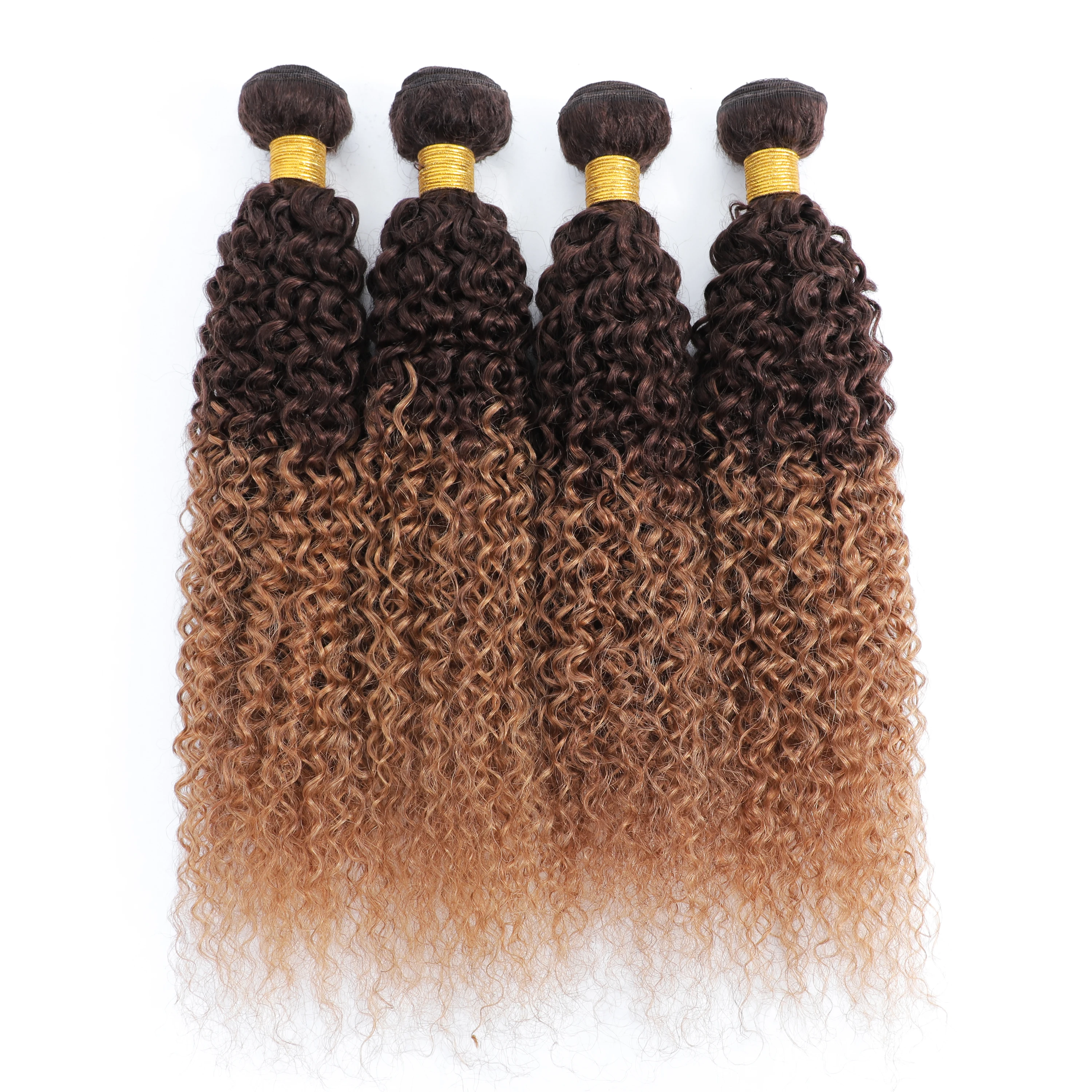 Honey Blonde Highlight Brazilian Kinky Curly 2/3 Bundles 100% Human Hair Ombre Raw Hair Colored Wet Water Wave Hair Extensions