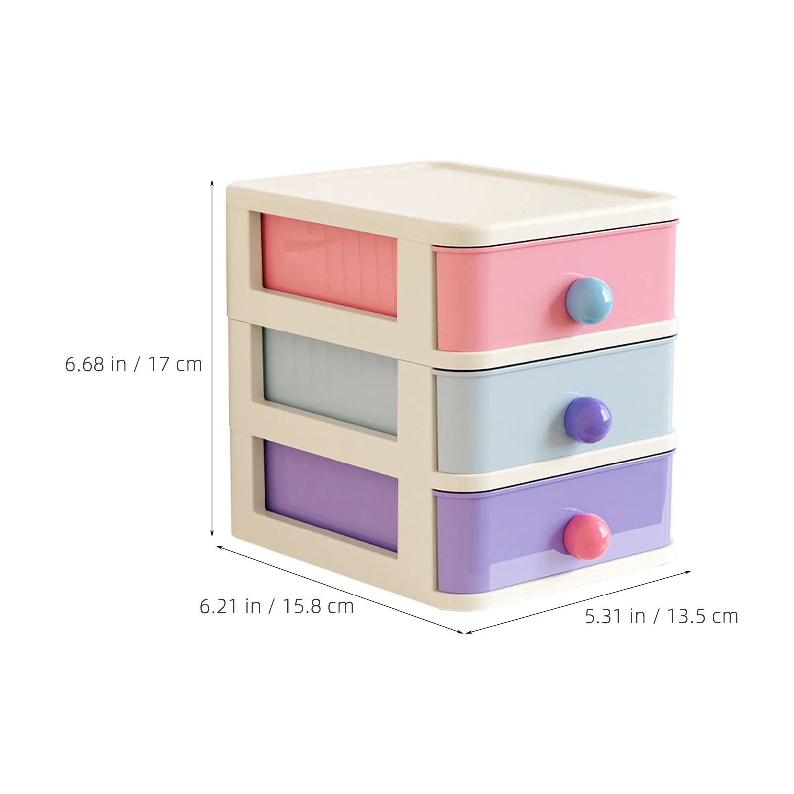 Stackable Cabinet 3 Drawer Storage Box Pastel Desktop Organizer Small Storage Chest for Office Dorm Room Cube Drawer Organizer