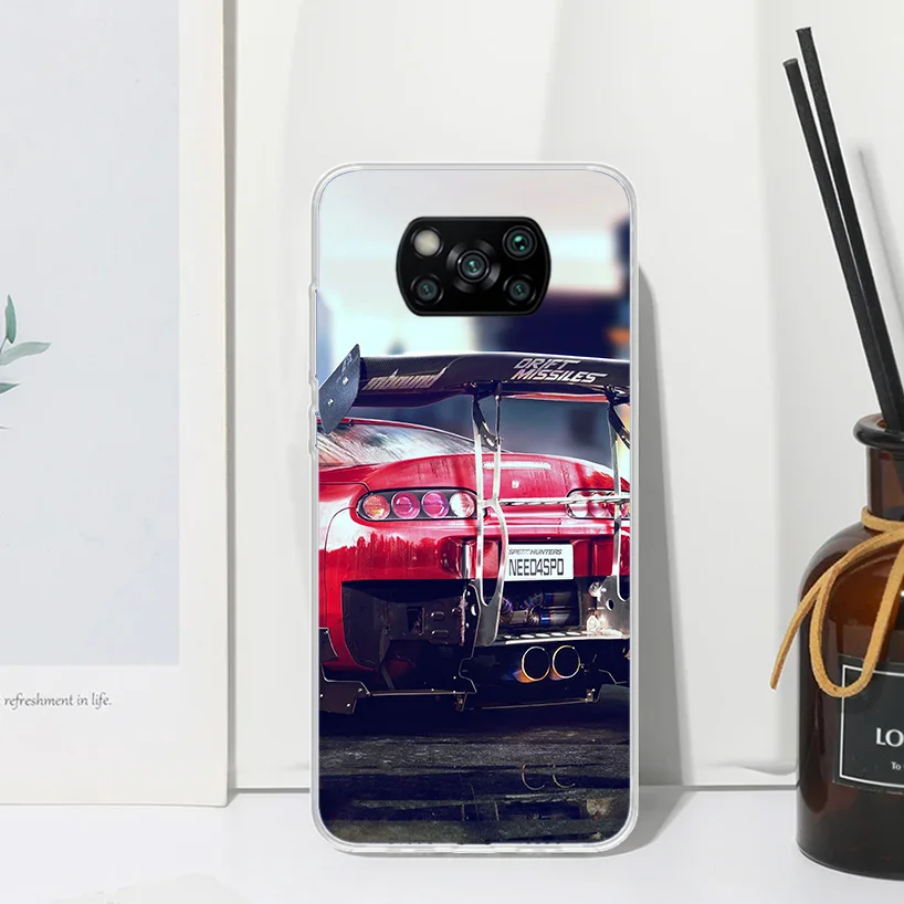 Sportwagen Drift JDM Japan Handy hülle für Xiaomi Poco X6 X5 X4 X3 NFC F6 F5 Pro F4 GT F3 F1 M5S M4 M3 Art Fundas Back Cover