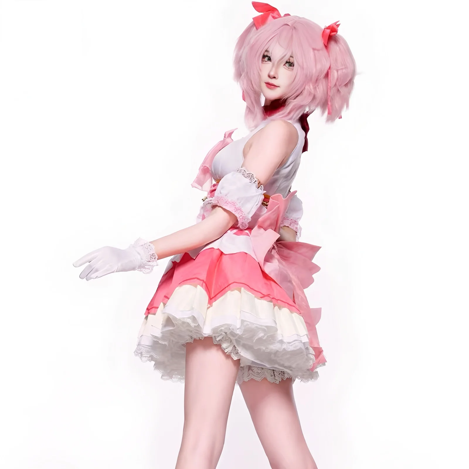 Anime Magical Girl Kaname Madoka Cosplay Costume Puella Madoka Magica Cos Outfits Halloween Carnival Party Dress for Women