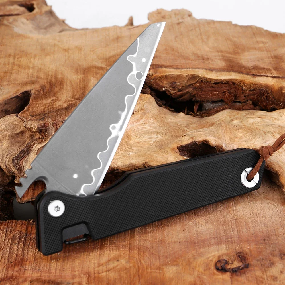 Outdoor Folding Utility Knife G10 Handle Pocket Foldable Three-layer Composite Steel Blade Fruit knife Camping Peeling Knife