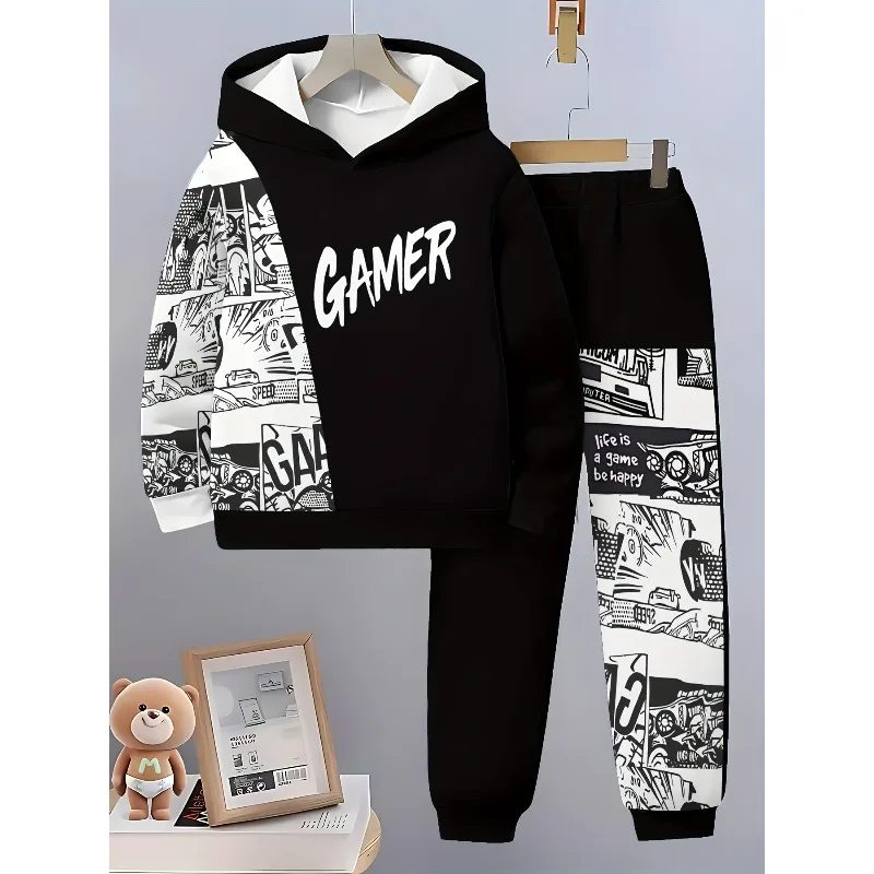 2025 Jersey informal con estampado 3D de tendencia de moda para hombre, pantalones largos para primavera y otoño, ropa deportiva de manga larga