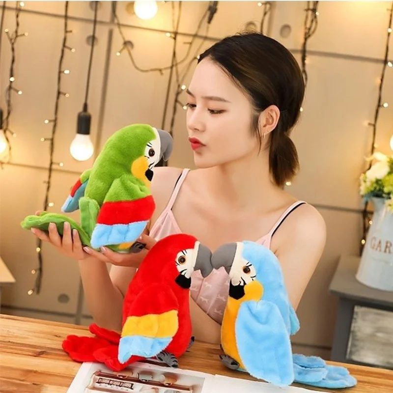 Talking Parrot Electric Plush Toy Realistic Parrot Repeats Words Sings Songs Flaps Wings For Kids Perfect Birthday Holiday Gift
