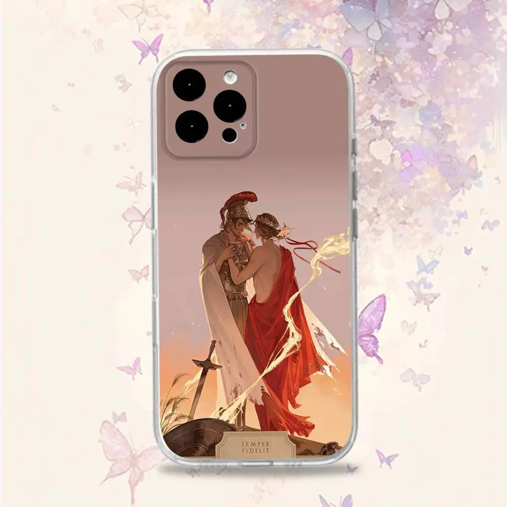Custodia per telefono A-Achilles The Song O-OF per iPhone 11,15,16,14,13,17,12,Pro,SE4,Plus,E,Max,Air, Mini allover stampa Cover morbida trasparente