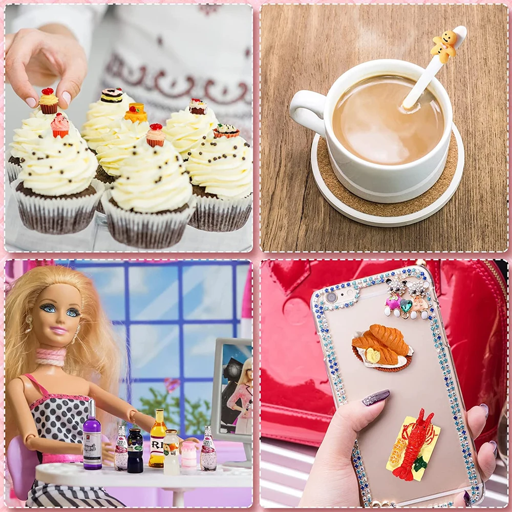 Mini Simulation Food Toys Dollhouse Accessories DIY Mobile Phone Decoration Small Parts Fit Barbies & Blythe Doll Children's Toy